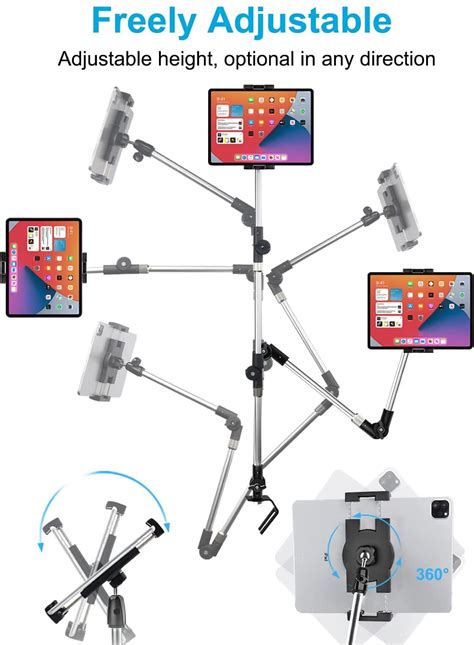 Buy Woleyi 35 Aluminum Long Arm Car Seat Rail Tablet Holder for Truck ...