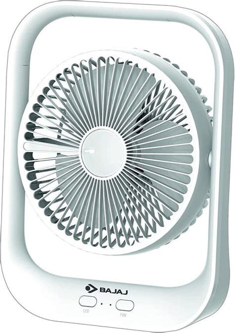 BAJAJ Pygmy Personal Fan with LED Light White (251284) 178 mm Silent ...