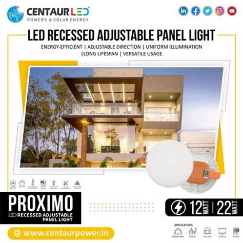 Slim Led Panel Light - Centaur LED RECESSED ADJUSTABLE PANEL LIGHT ...