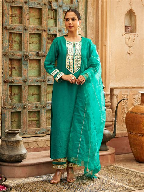 Orange Gota Work Organza Dupatta