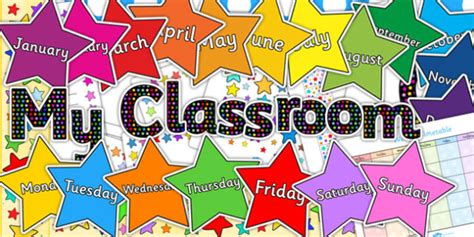 👉 Multicoloured Stars Co-ordinating Classroom Display Pack - pack