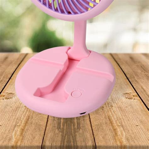 USB Rechargeable Portable Fan With LED Light Heavy Duty & Foldable Fan ...
