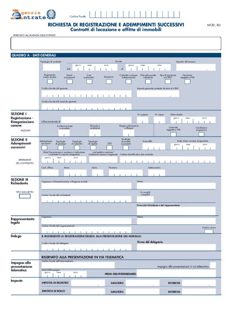 2020-2026 Modulo IT Agenzia Delle Entrate Richiesta di Registrazione e ...