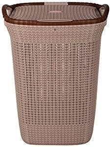 Nayasa Rope Plastic Laundry Basket 44 litres 45.5 cmx35 cmx50 cm|Brown ...