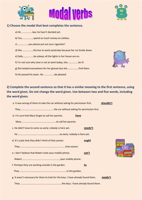 Image result for Modals Worksheet
