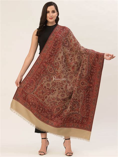 Pashtush Women'S Jamawar Shawl, Faux Pashmina – Pashtush Shawl Store
