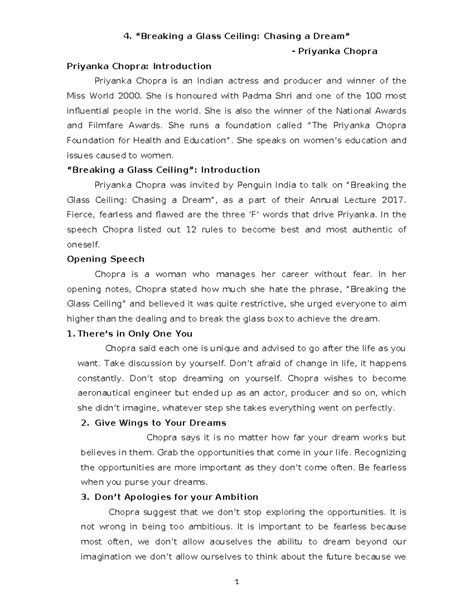 4. Breaking a Glass Ceiling-Priyanka Chopra - “Breaking a Glass Ceiling ...