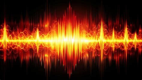 Red and yellow sound wave on black background | Premium AI-generated image