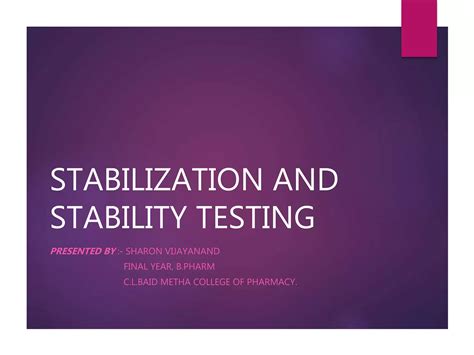 Image result for Presentation Types of Stability Testing