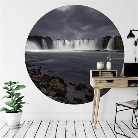 Round wall mural Cuadrado - Gods of Water - non self-adhesive/self ...