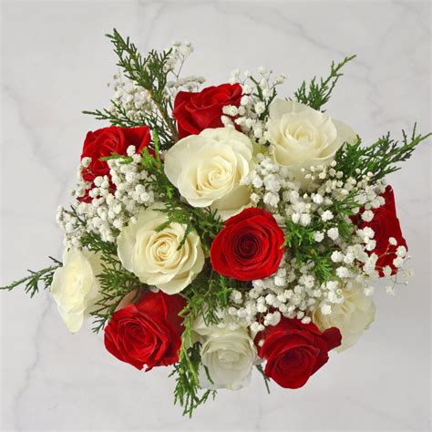 Bouquet Of Red And White Roses Rose Bouquet Loving Passion | Pink