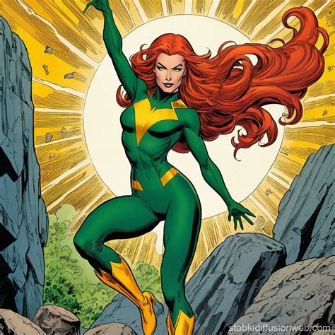 Jean Grey Marvel Comic Panel | Stable Diffusion Online