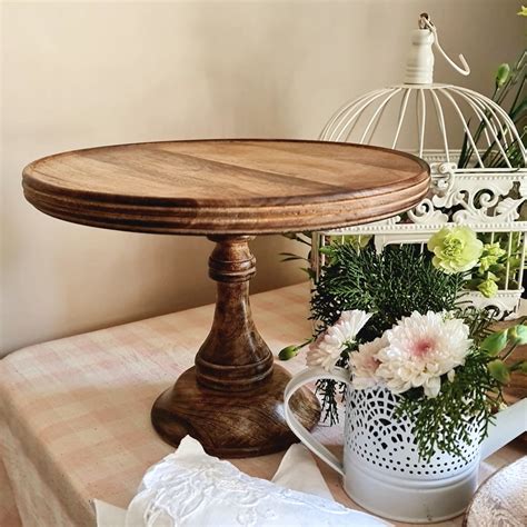 Buy Seasoned Mango Wood Detachable Cake Stand Online On Zwende