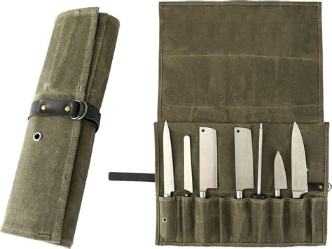 Chef Knife Roll Bag, 9 Pockets Canvas Knife Case, Knife Bag, Knife Wrap ...