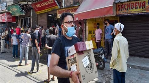 Up 35 percent discount being given liquor here crowd gathered outside ...