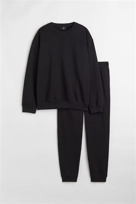 Relaxed Fit 2-piece set - Black - Men | H&M IN