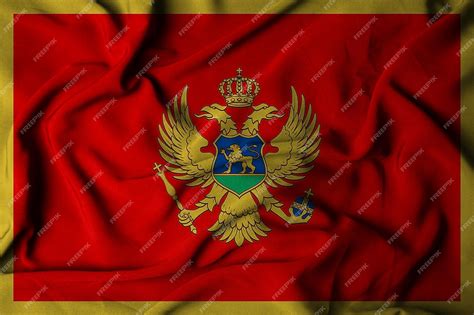 Premium Photo | Selective focus of flag of montenegro with waving fabric texture 3d illustration