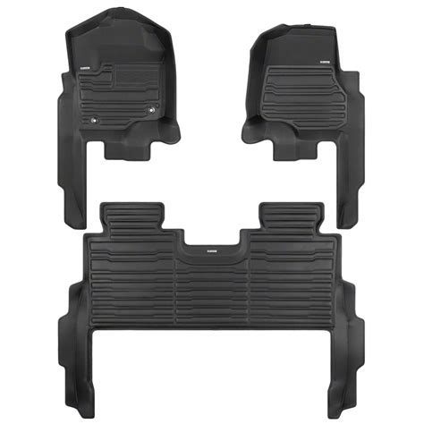 F-350 Super Duty Custom Front and Rear Floor Mats; Black (17-26 F-350 ...