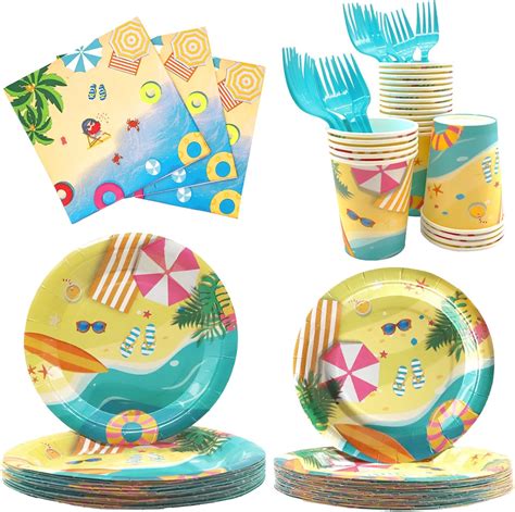Amazon.com: Beach Theme Party Supplies Decorations, Severs 24 Pool ...
