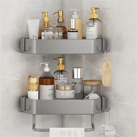 Royal-Pro Bathroom Shelf for Wall Corner - Pack of 2 Adhesive Rack ...