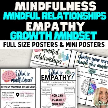 Mindfulness | Empathy | Mindful Relationships | Growth Mindset | Posters