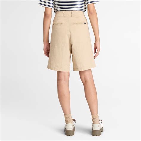 Linen Bermuda Short for Women in Beige