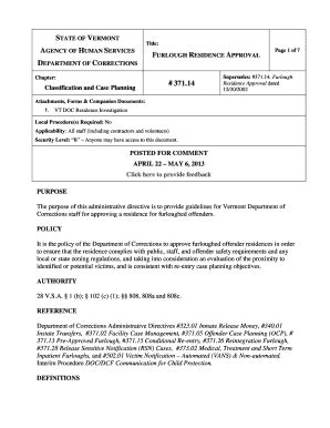 Fillable Online doc vermont MASTER Residence Approval 042213 Posted for ...