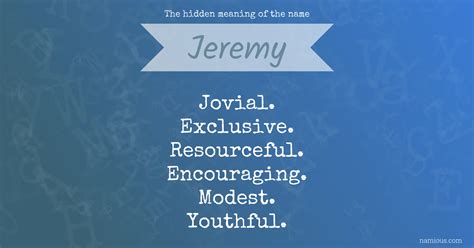Name Jeremy Meaning