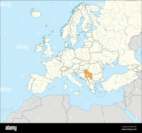 Location map of the REPUBLIC OF SERBIA, EUROPE Stock Vector Image & Art - Alamy