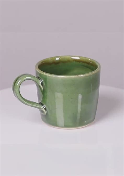 Tea Cup - Olive Green (Set of 2) – IshqME