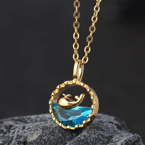 Gold-Plated Blue Crystal Swan Pendant Necklace – Elegant Nature-Inspir