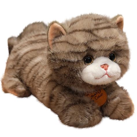 Adorable Plush Tabby Cat Stuffed Animal Toy Soft and Cuddly Companion ...