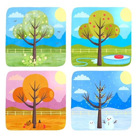 4 seasons tree Images - Free Download on Freepik