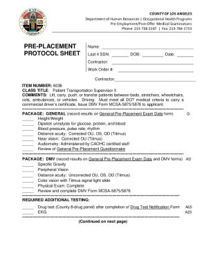 Fillable Online Occupational Health TestsLos Angeles, CA Fax Email ...
