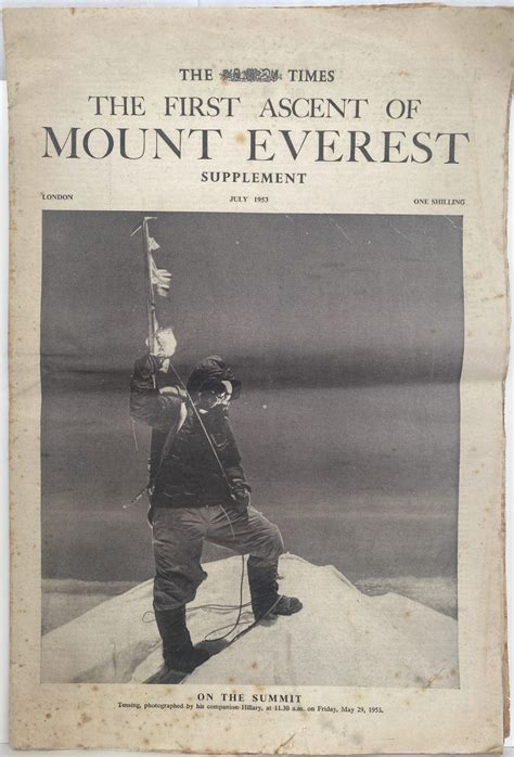 OLD NEWSPAPER: The Times, July 1953 - First Ascent of Mount Everest