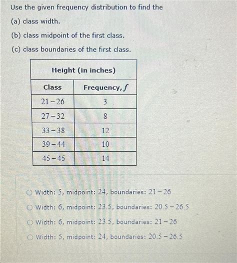 Frequency Distribution Class Boundaries 13 Class Math 的图像结果