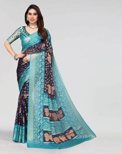 Buy Winza Designer Printed Chiffon Saree | AJIO