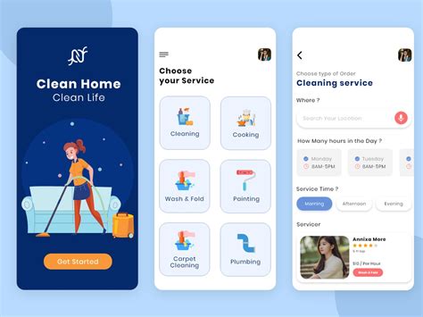 Top Cleaning Service Booking App UI Design by Excellent WebWorld on ...