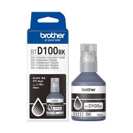 BTD100BK Genuine Black Ink Bottle | 7,500 Pages Yield | Brother India