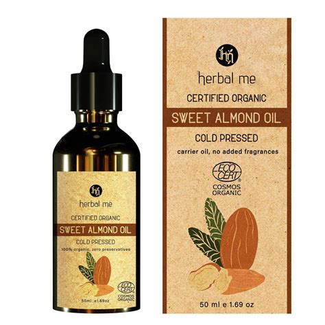 Buy HM Herbal Me Certified Organic Oil For Face & Hair (Sweet Almond ...