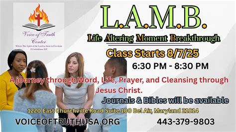 L.A.M.B. Life Altering Moment Breakthrough Class Series, 1220 East ...