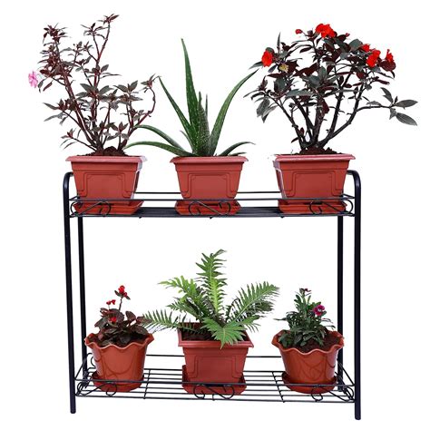 D&V ENGINEERING - Creative in innovation Metal 2-Tier Plant Stand Rack ...