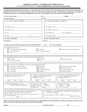 Fillable Online bu FOREIGN NATIONAL INFORMATION FORM.doc - bu Fax Email ...
