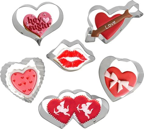 Amazon.com: Valentines Cookie Cutter Set of 3, Stainless Steel I LOVE U ...