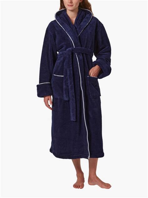 Jasper Conran London Contrast Piping Dressing Gown, Blue/White