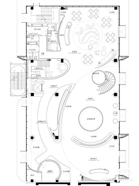 Restaurant Floor Plan with Indoor Swimming Pool
