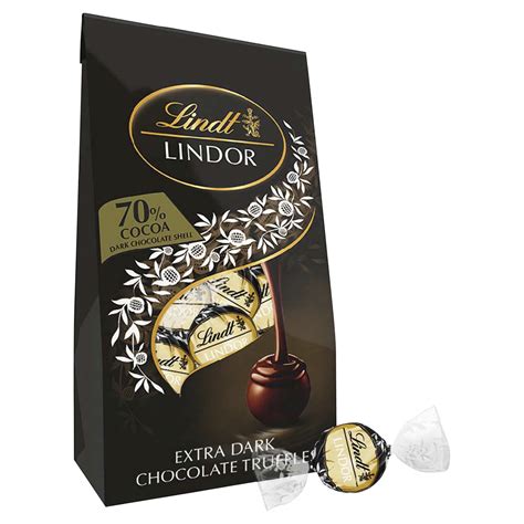 Lindt Lindor 70% Dark Chocolate Truffles Bag, 5.1oz Variety Bags ...