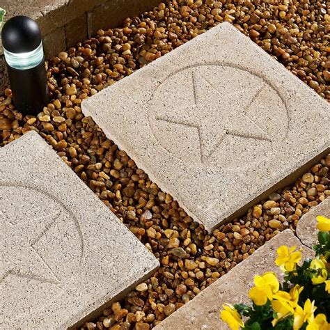 Buy 12 in. x 12 in. x 1.5 in. Limestone Texas Star Square Concrete Step ...