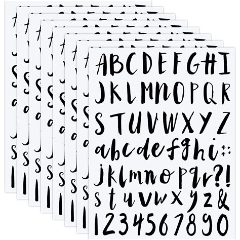 Somush 8 Sheets Self Adhesive Vinyl Letters Numbers Alphabet Stickers ...
