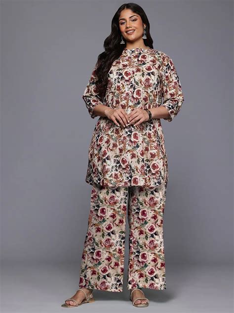 Printed Pure Cotton Tunic & Palazzos Co-Ord Set